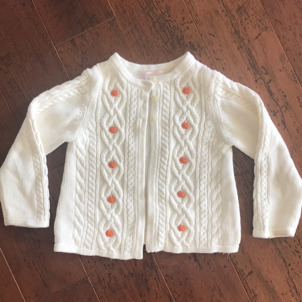 Janie and Jack size 3t cream pumpkin cardigan